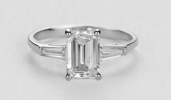 emerald cut diamond engagement ring